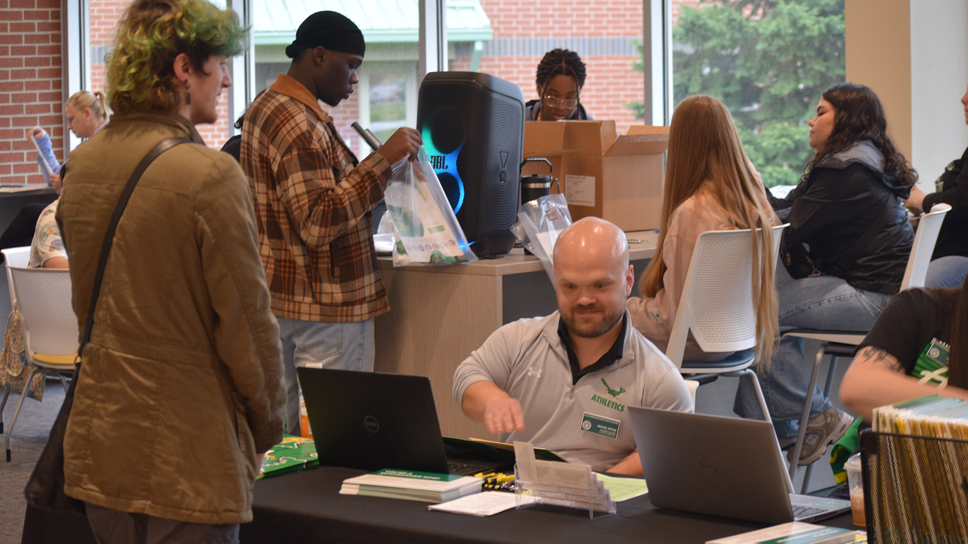 Students checking into SMC Orientation.