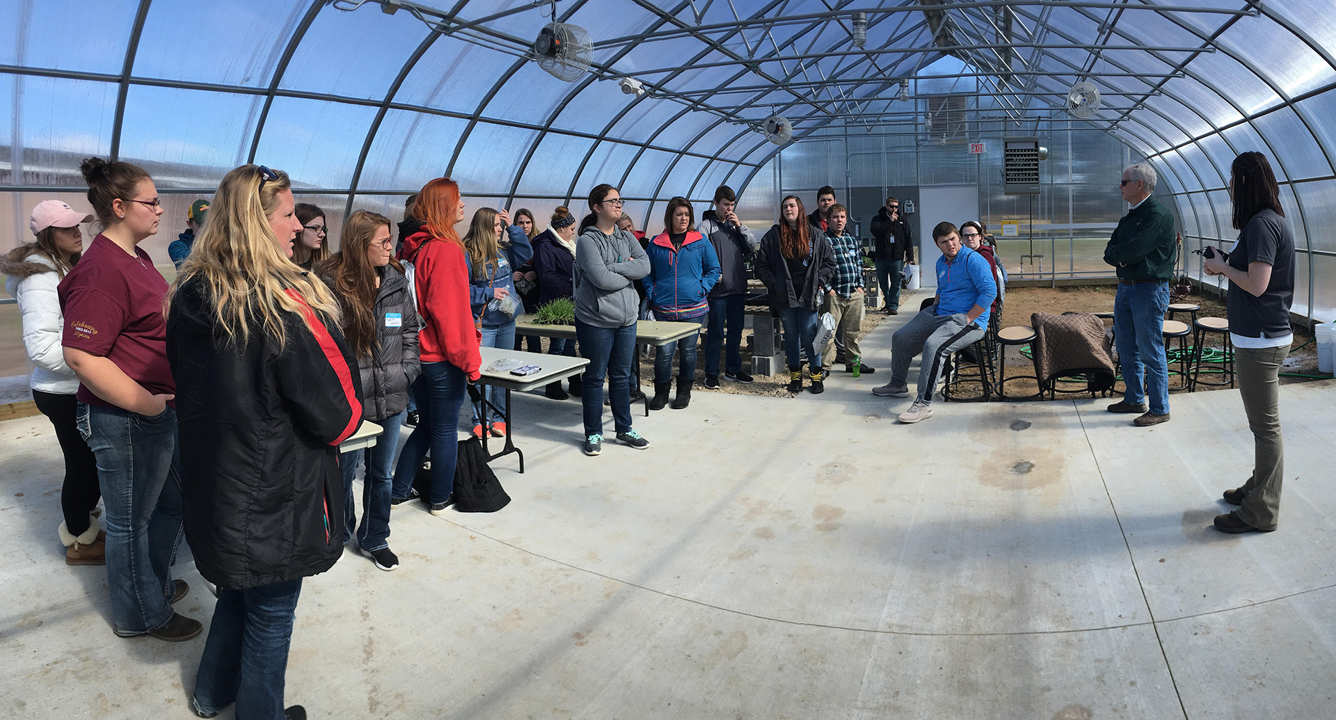 Students in SMC greenhouse