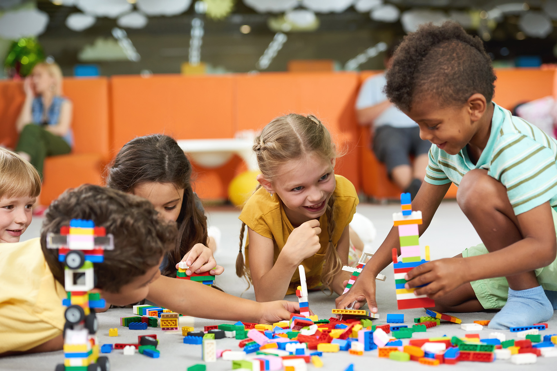 Children playing legos