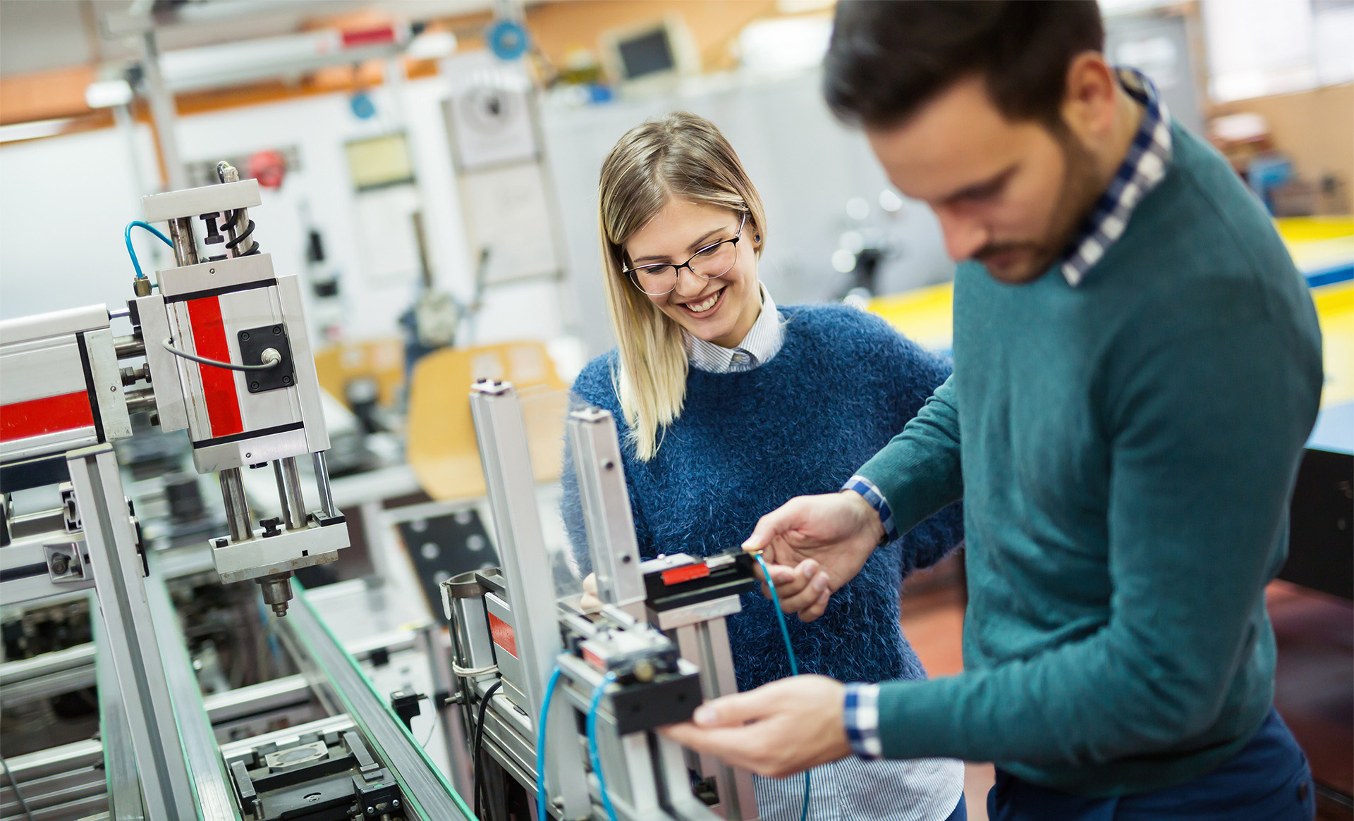 Two engineers working on project