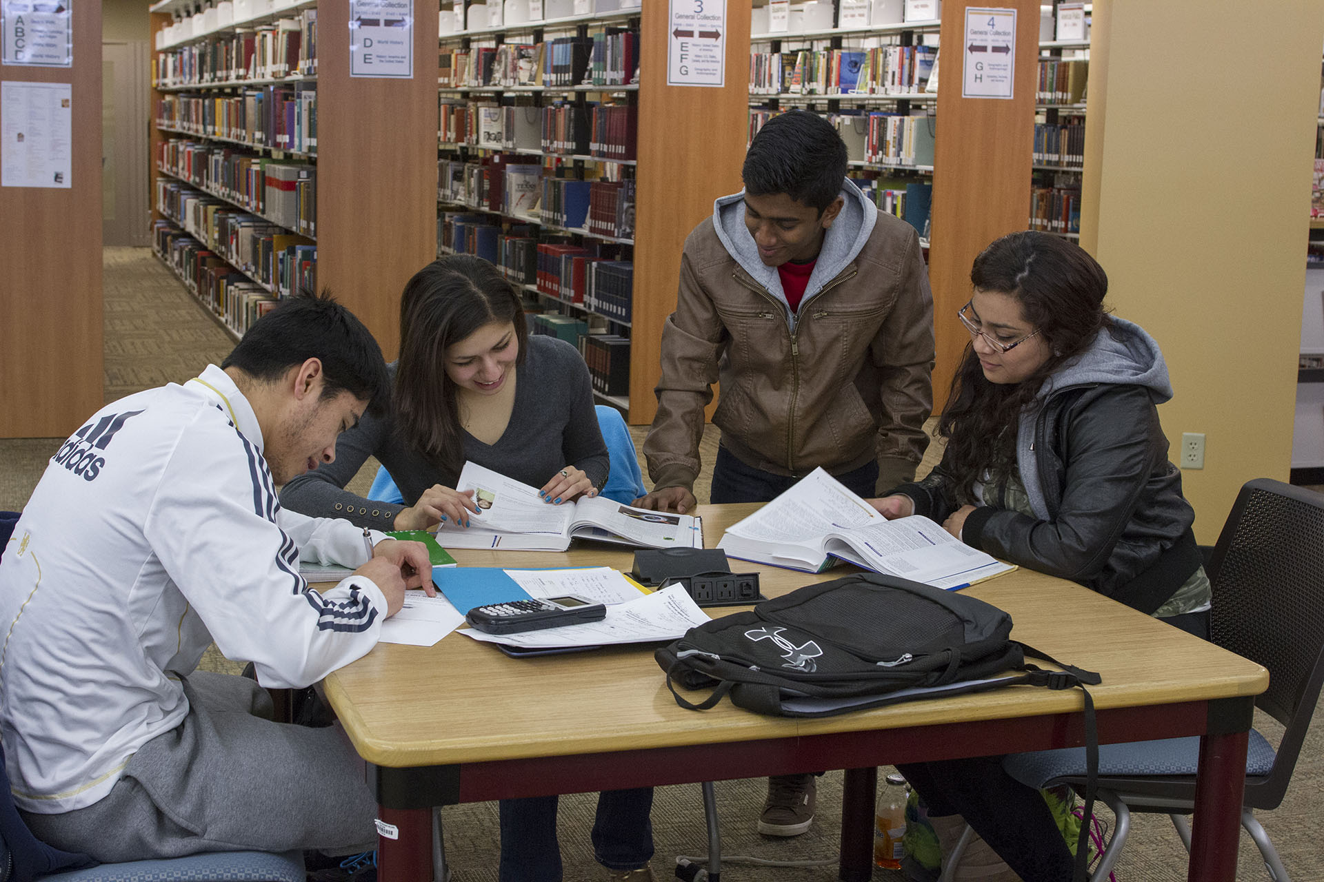 Students studying in the library