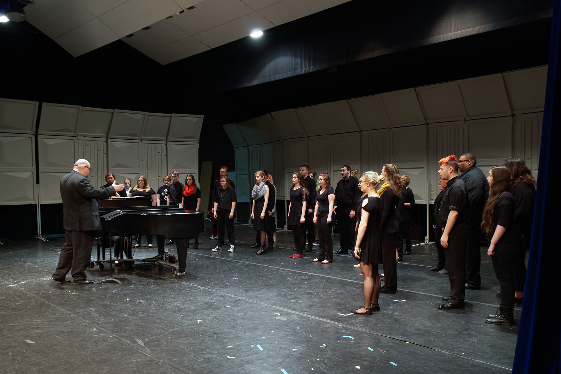 Choral students performing