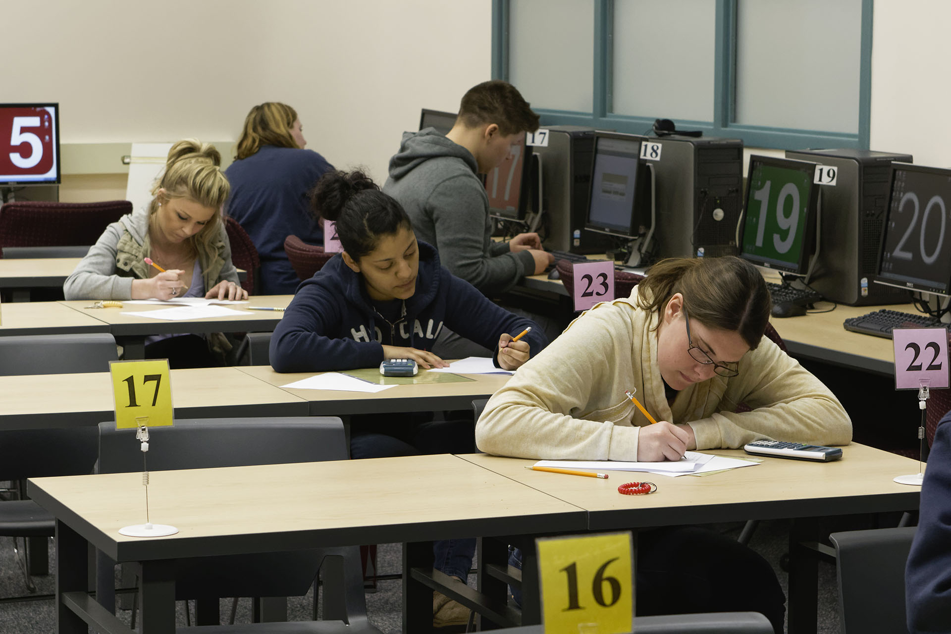 Students taking a placement test