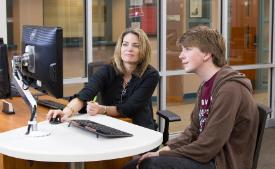 An advisor advising a student