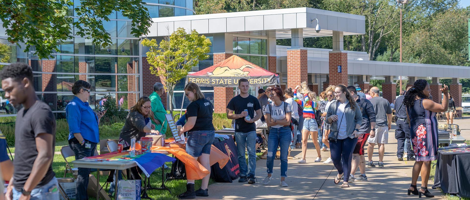 Club tables at campus bash