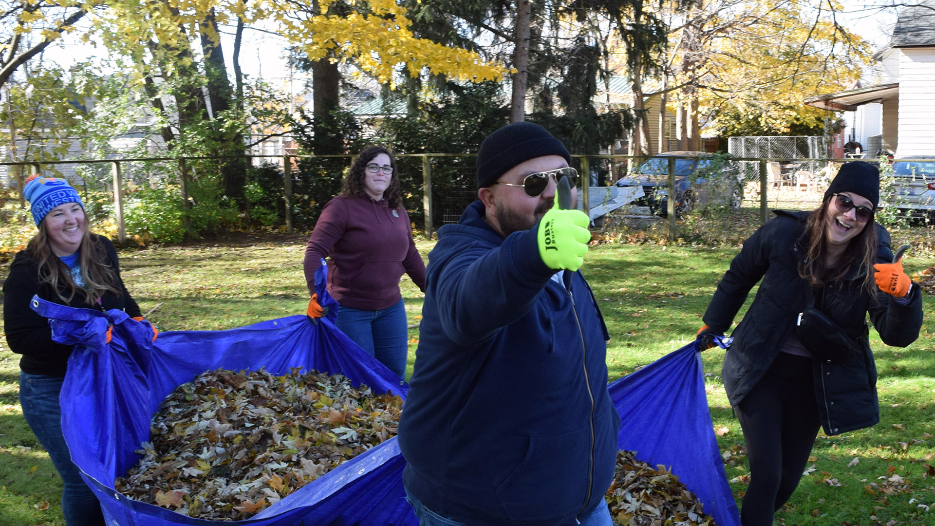 Hauling a tarp load to the curb