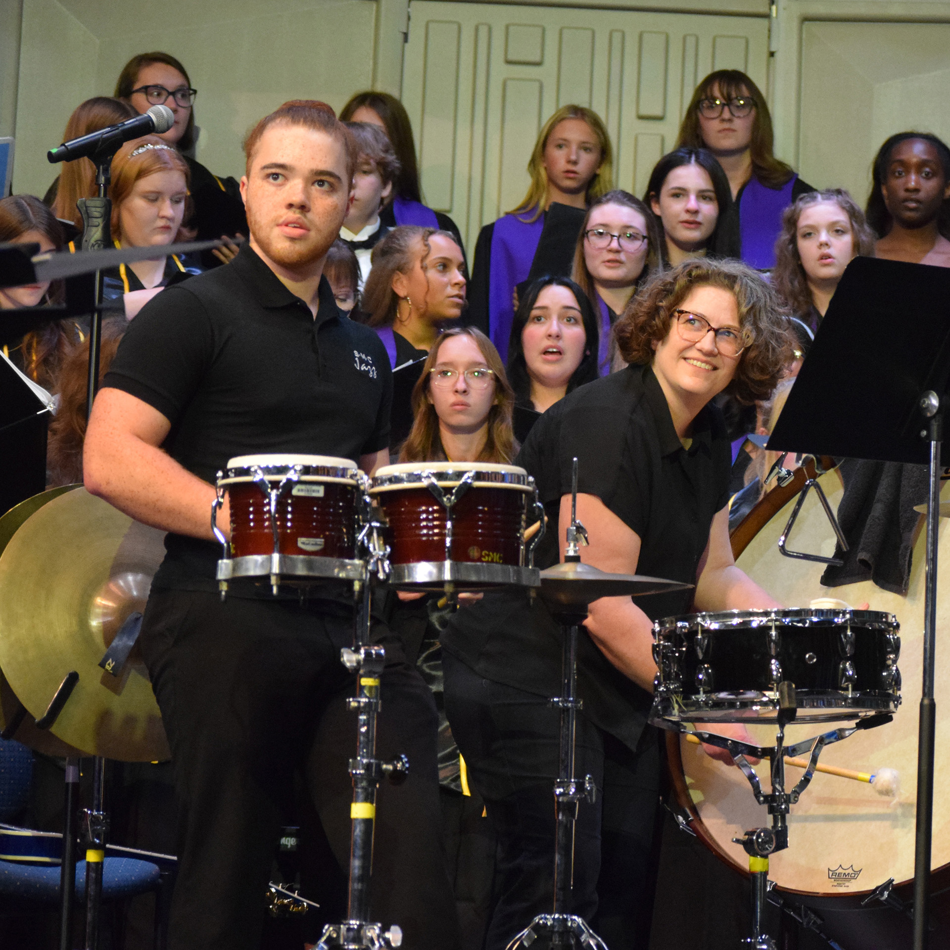 Percussionists Chris Collins, Carolyn Murray